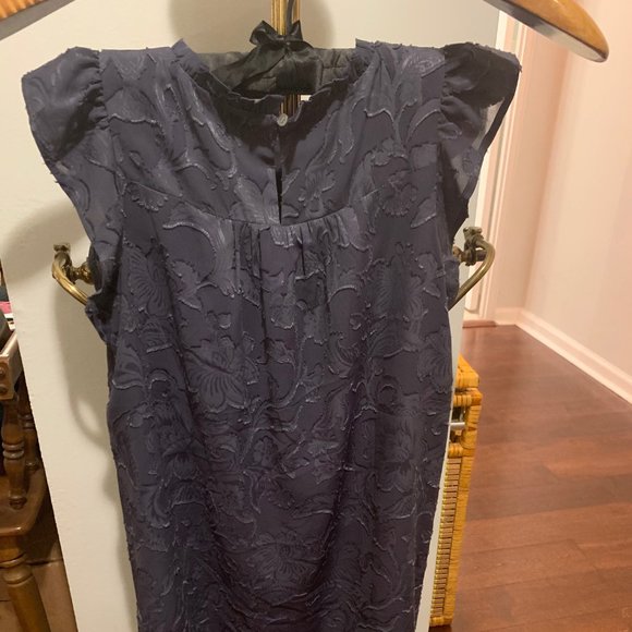 flutter sleeve damask pattern shift dress - Picture 2 of 5